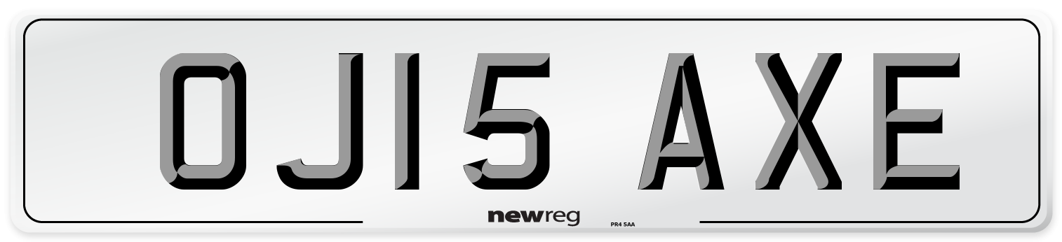 OJ15 AXE Number Plate from New Reg